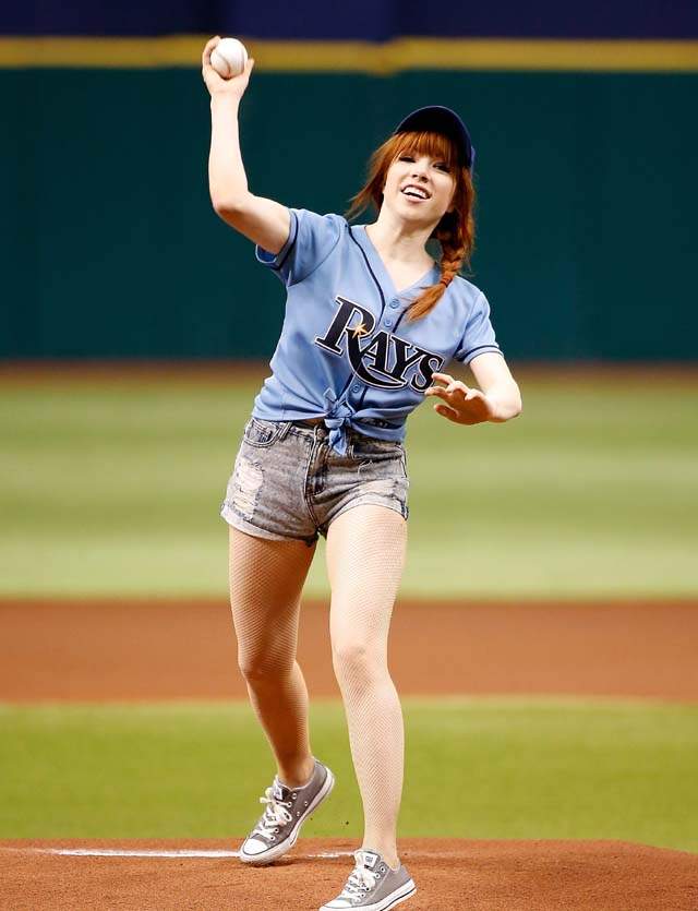 Carly Rae Jepson, Worst Pitch, First Pitch, Bababooey, Howard Stern, ESPN, Rays, Pitch, Disaster