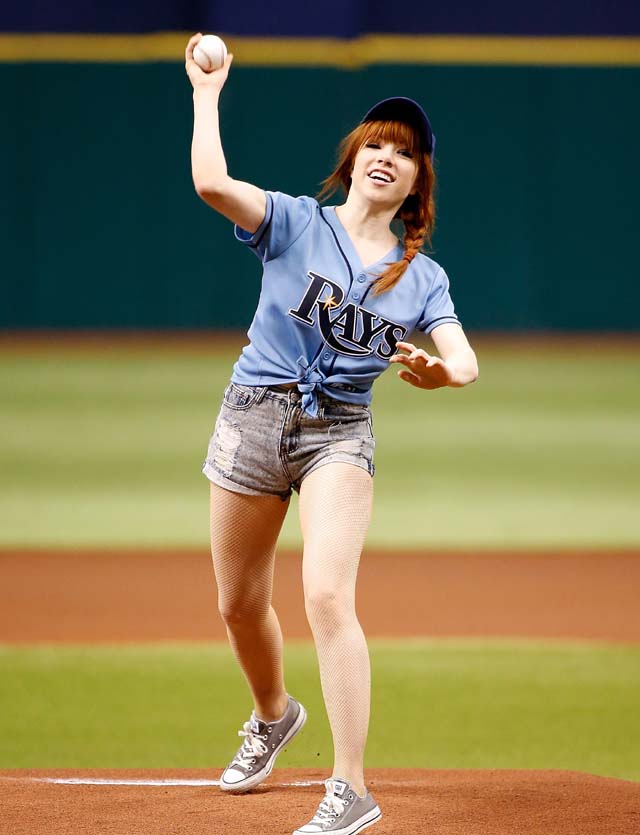 Carly Rae Jepson, Worst Pitch, First Pitch, Bababooey, Howard Stern, ESPN, Rays, Pitch, Disaster