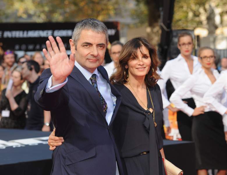 Rowan Atkinson and his wife Sunetra Sastry
