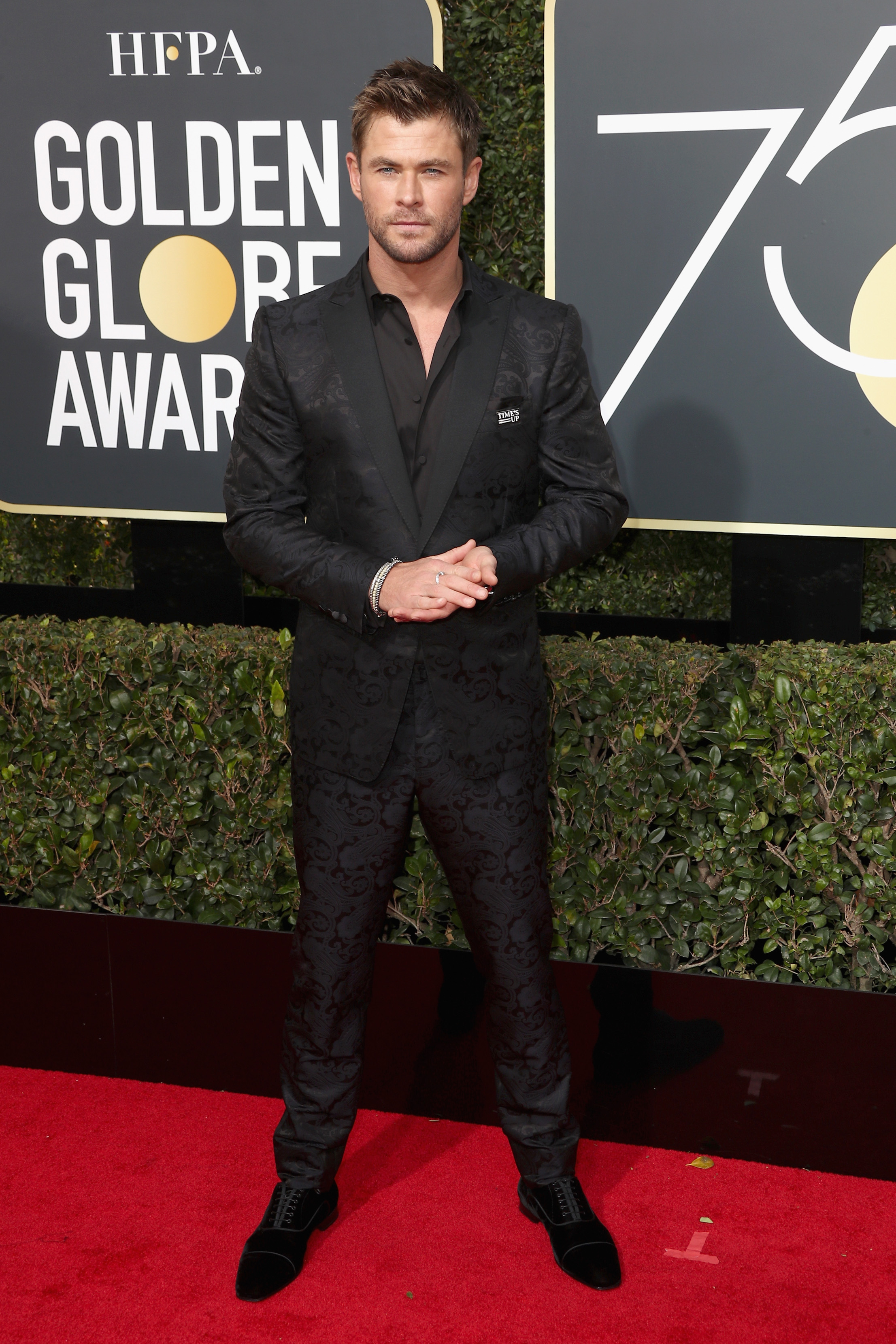 Golden Globes 2018 Protest, Stars Wearing Black At Golden Globes, Who Wore Black On Golden Globes Red Carpet, Actresses Wearing Black To Golden Globe Awards