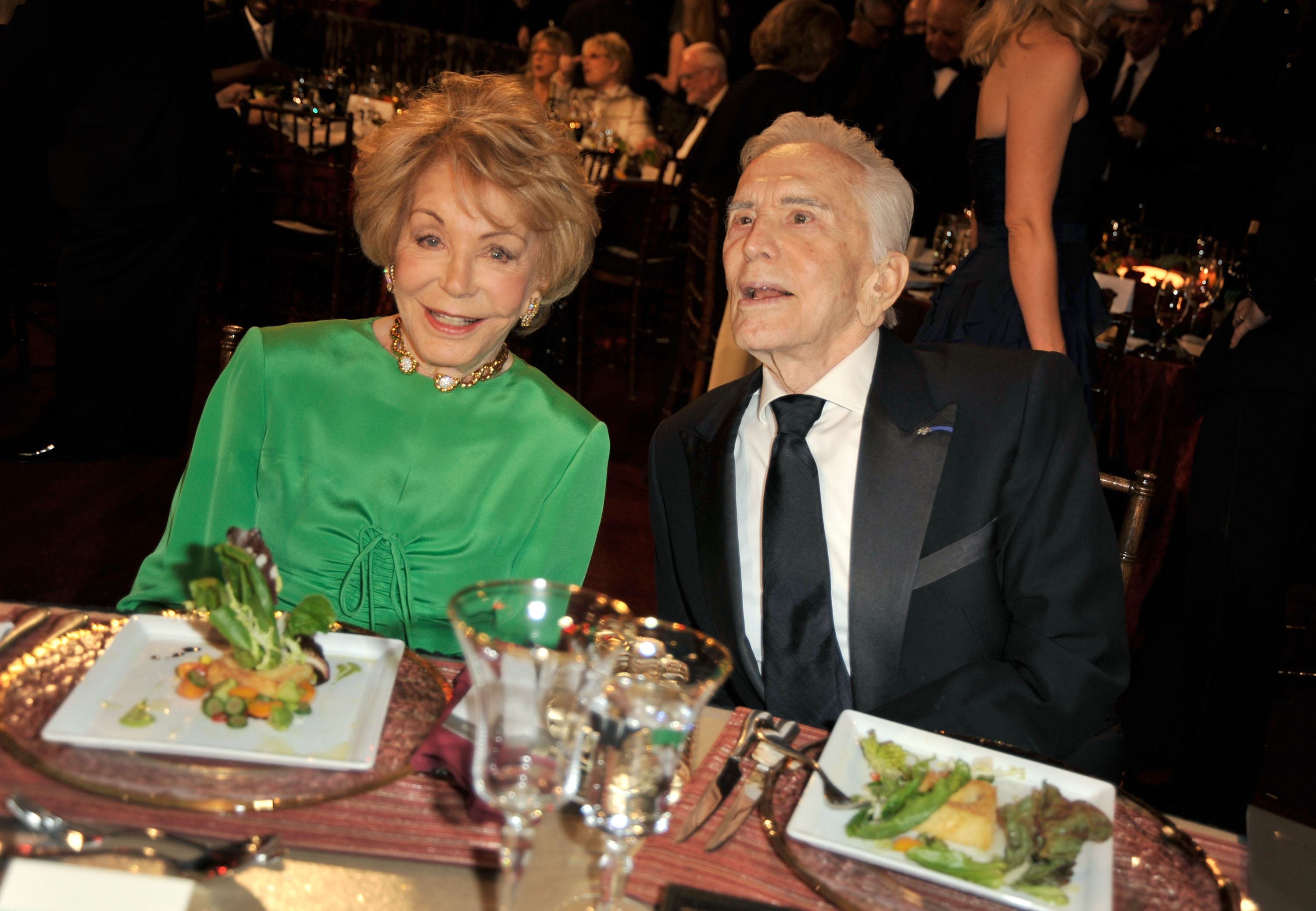 Anne Buydens and Kirk Douglas
