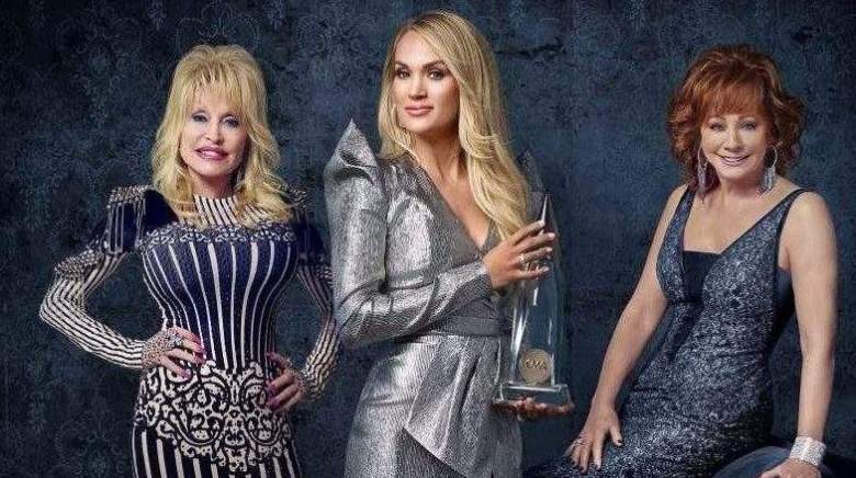 Carrie Underwood,Dolly Parton, and Reba McEntire host the 2019 CMA Awards.