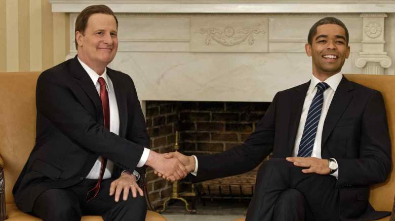 Jeff Daniels and Kingsley Ben-Adir in The Comey Rule.
