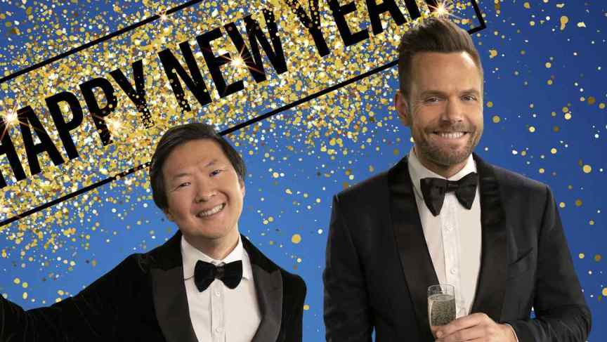 L-R: Ken Jeong and Joel McHale are teaming up to “Toast & Roast” all that was 2020 during the most anticipated New Year’s Eve of all time!