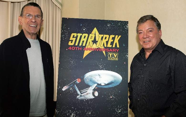 Leonard Nimoy (L) and William Shatner (R) promote the "Star Trek" 40th Anniversary on the TV Land network at the Four Seasons hotel August 9, 2006 in Los Angeles, California.