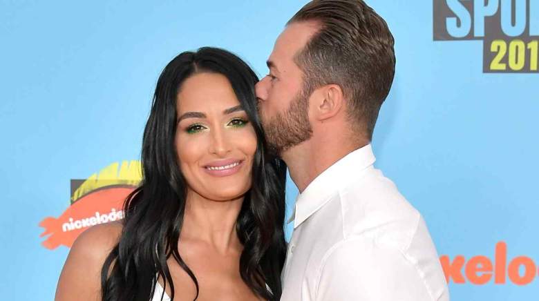 Nikki Bella and Artem Chigvintsev attend Nickelodeon Kids' Choice Sports 2019