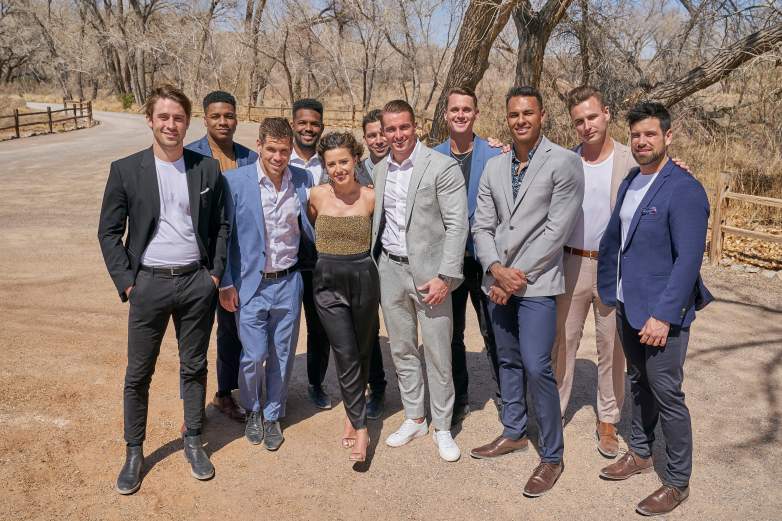Katie Thurston poses with some of her suitors.