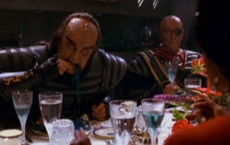 Eating the blue food... in the classic Klingon style