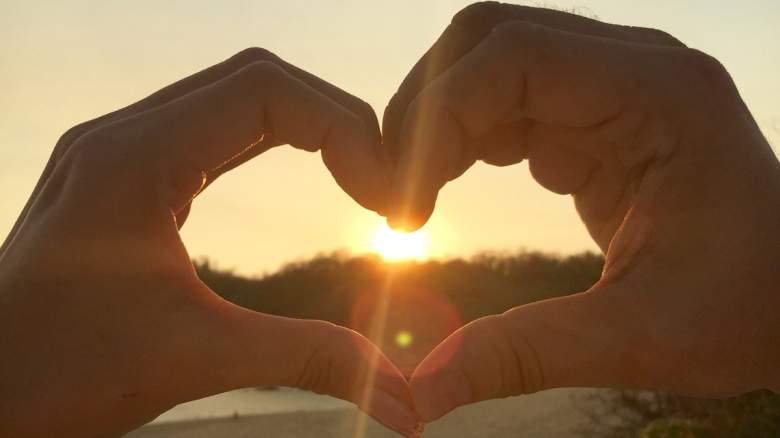 Hands make a heart