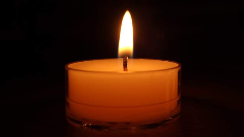 Lit candle
