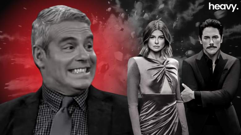 Andy Cohen, Raquel Leviss and Tom Sandoval.