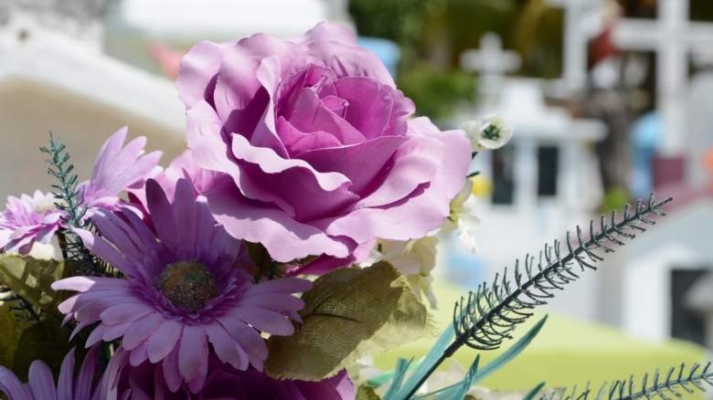 Flowers at cemetery
