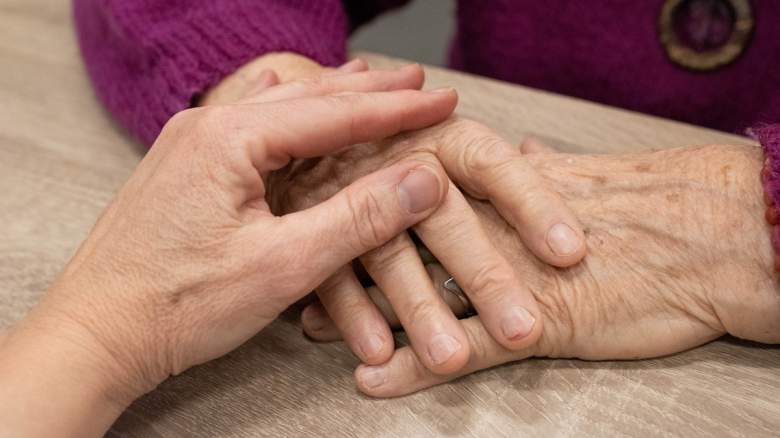Senior couple's hands