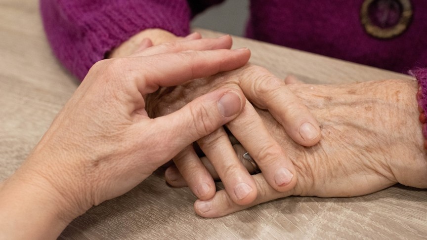 Senior couple's hands