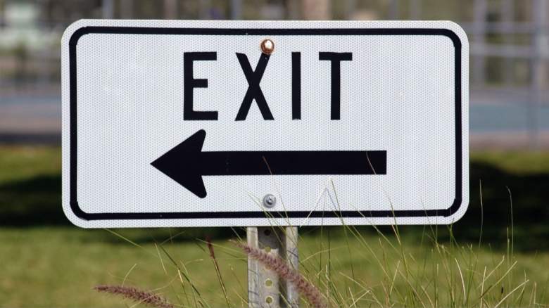 An exit sign.