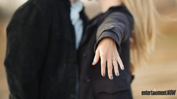An engaged couple.