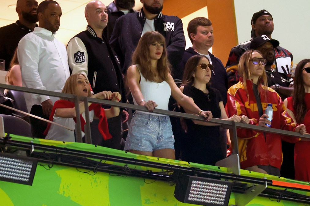 Taylor Swift during Super Bowl LIX at Caesars Superdome