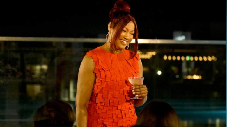 Garcelle Beauvais pictured walking the runway at Sutton Stracke's fashion show on RHOBH