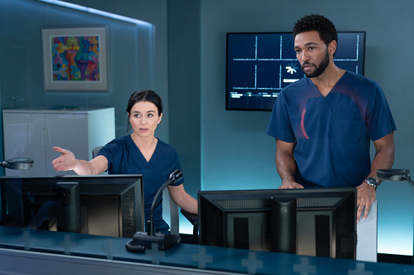 Caterina Scorsone and Anthony Hill in "Grey's Anatomy" Season 21 Episode 9, "Hit the Floor"