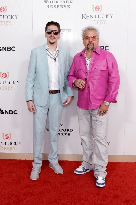 Hunter Fieri and Guy Fieri attend Kentucky Derby 2025
