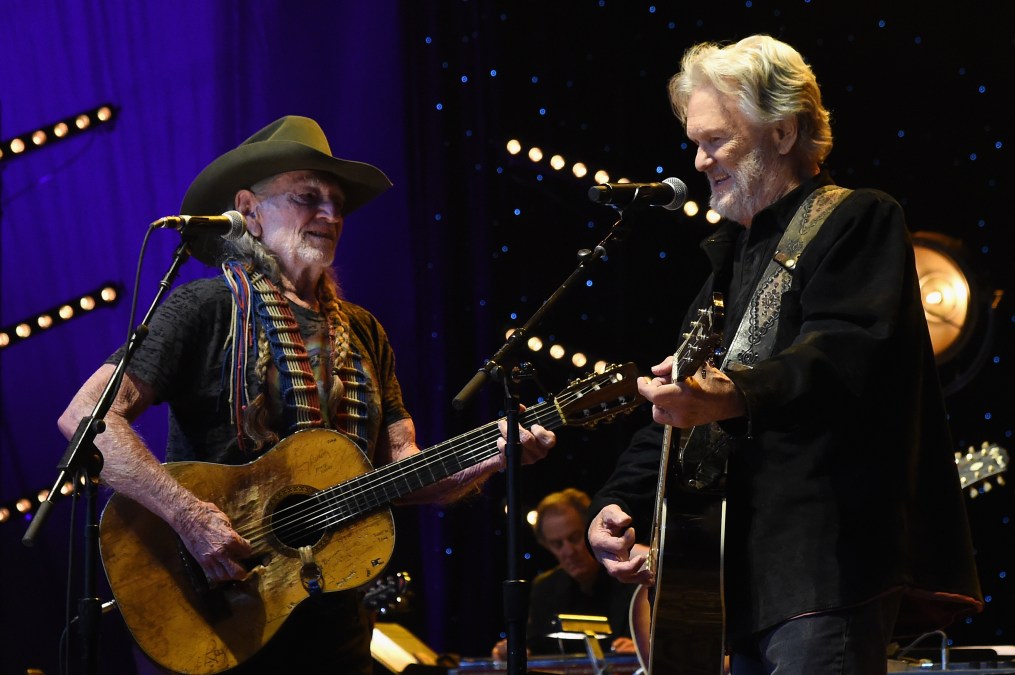 Kris Kristofferson and Willie Nelson performing together