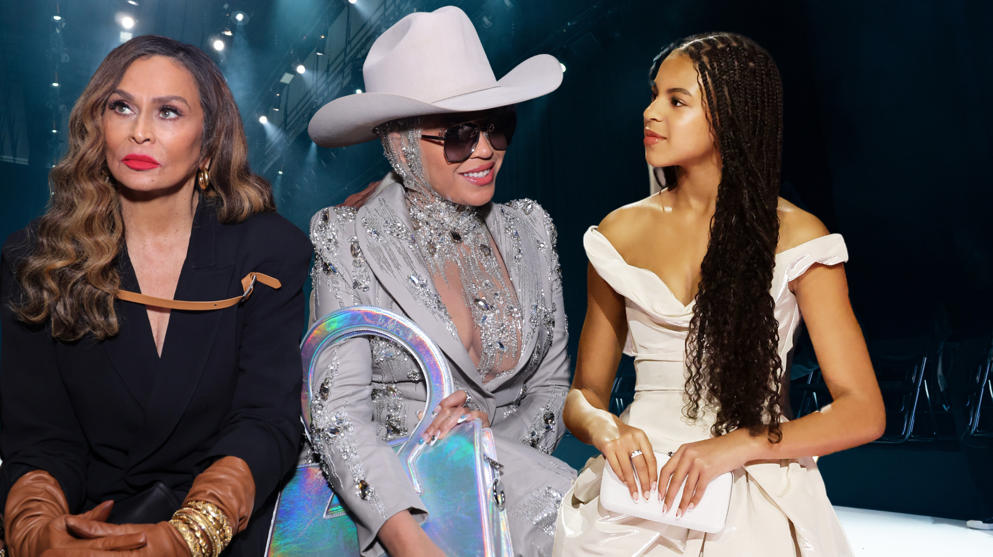 Beyonce With Tina Knowles and Blue Ivy
