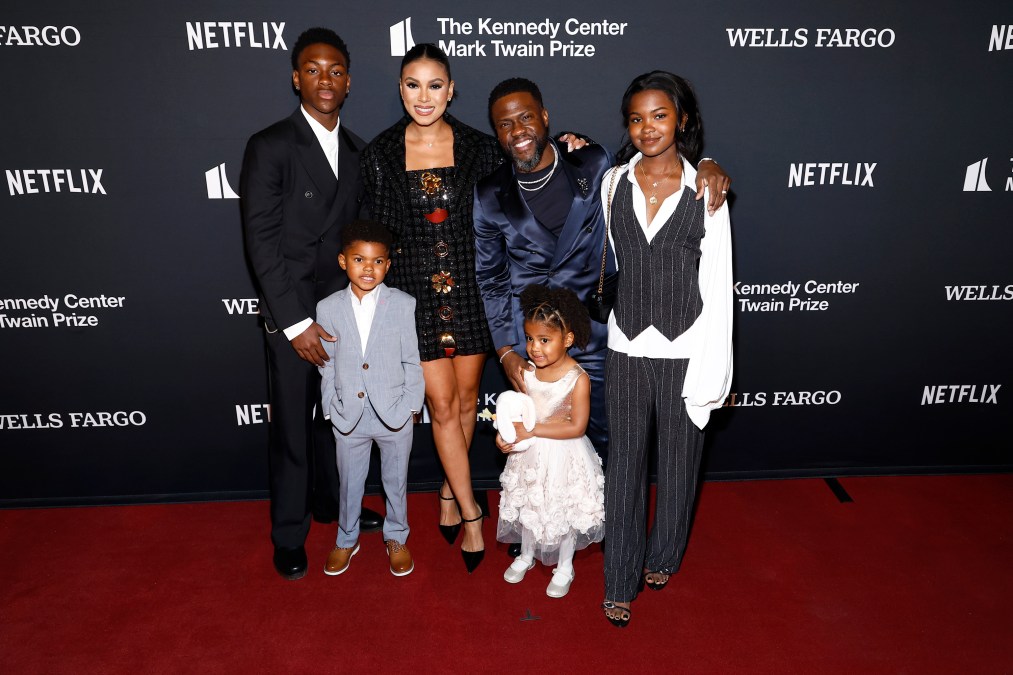 Hendrix Hart, Kenzo Hart, Eniko Hart, Kevin Hart, Kaori Hart, and Heaven Hart at 25th Annual Mark Twain Prize For American Humor (2024)