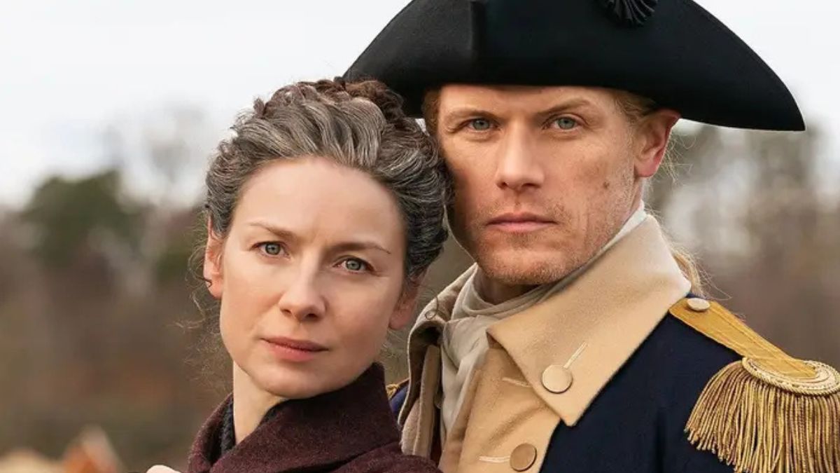 Outlander stars Caitriona Balfe and Sam Heughan as Claire and Jamie Fraser