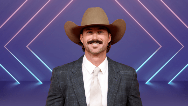 Riley Green smiling in a cowboy hat