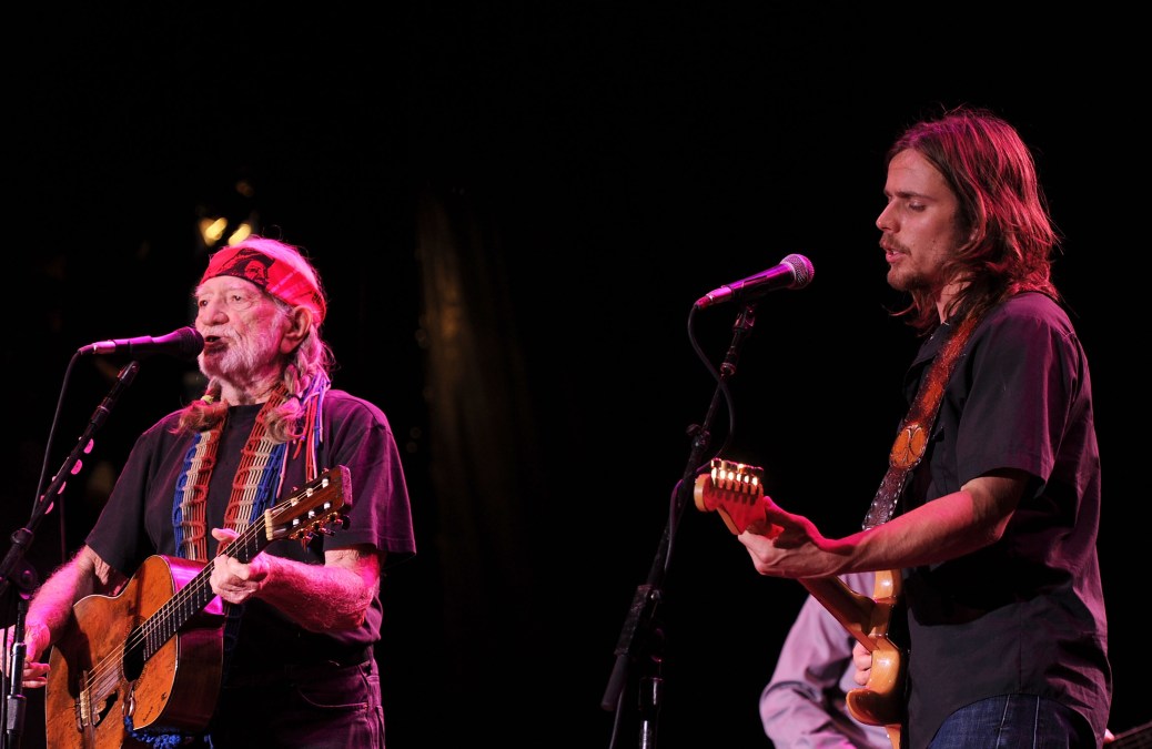 Willie and Lukas Nelson singing together
