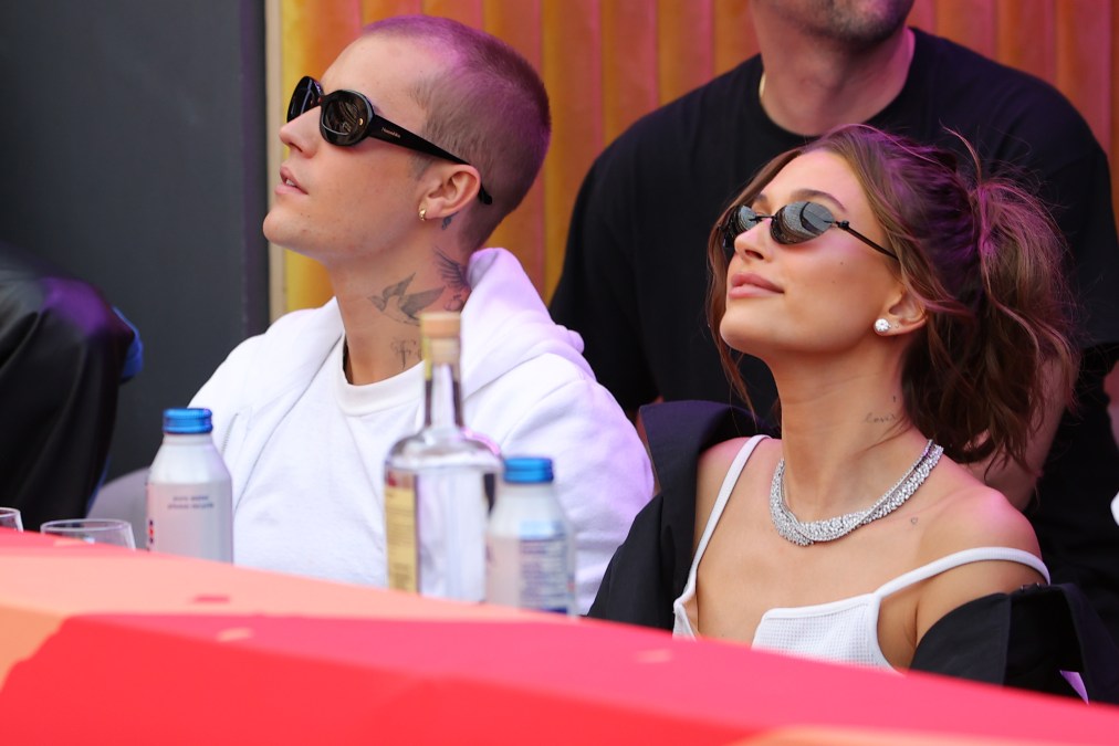 Singer Justin Bieber and Hailey Bieber attend Super Bowl LVI 