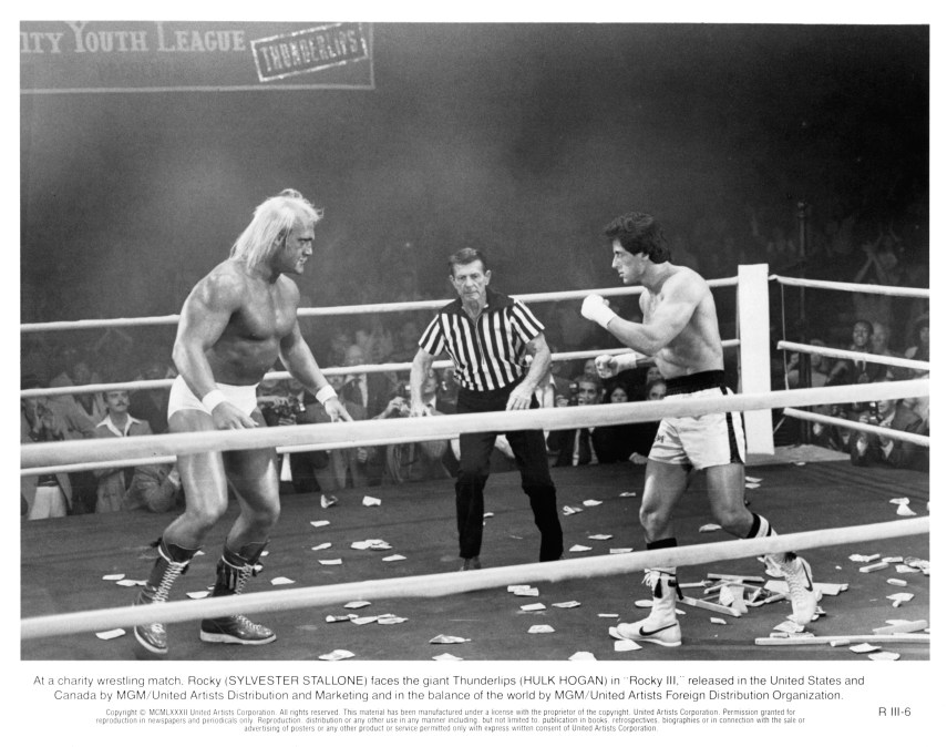 Actors Hulk Hogan and Sylvester Stallone