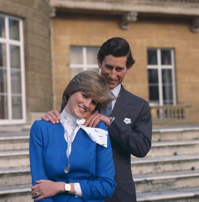 Charles, Prince of Wales laughing with his fiancee, Lady Diana Spencer 