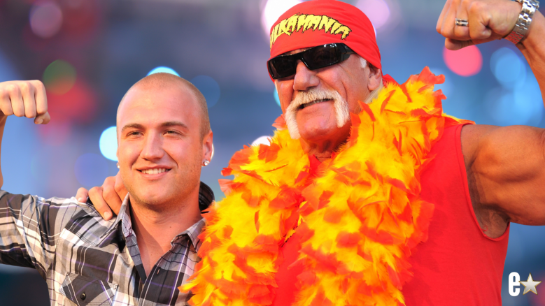 Wrestler Hulk Hogan (R) and son Nick Hogan