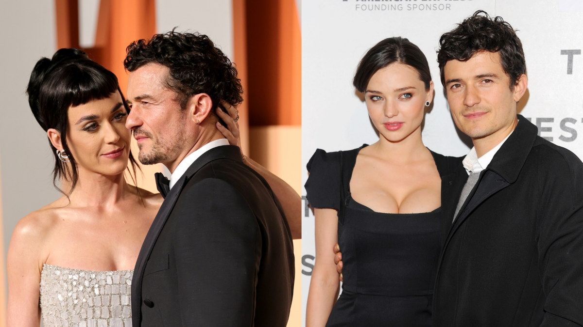 Orlando Bloom with exes Miranda Kerr & Katy Perry