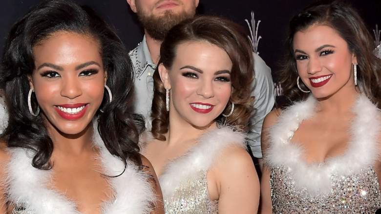 Britt Stewart, Brittany Cherry and Hayle Erbert smiling at Christmas event