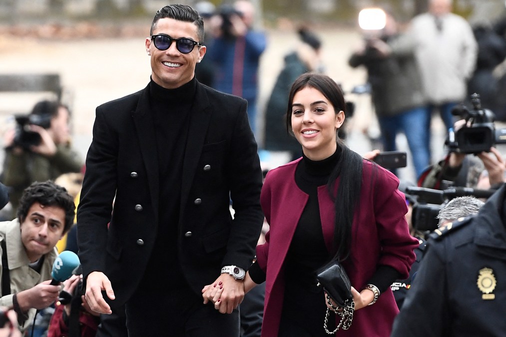 Cristiano Ronaldo arrives with Georgina Rodriguez