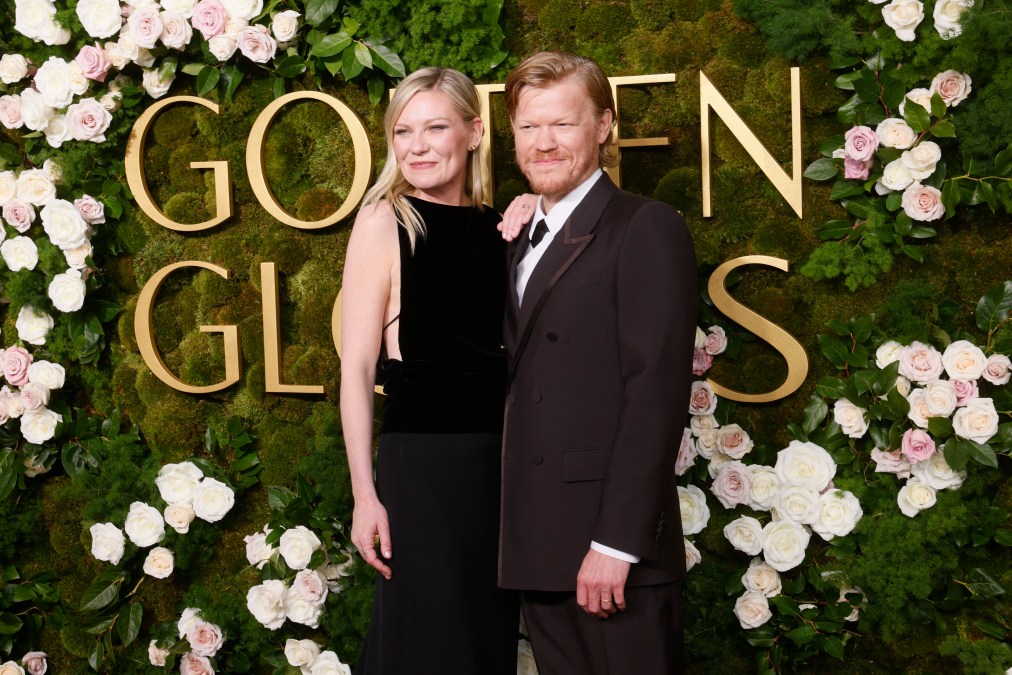 (From R) US actor Jesse Plemons and US actress Kirsten Dunst arrive for the 82nd annual Golden Globe Awards