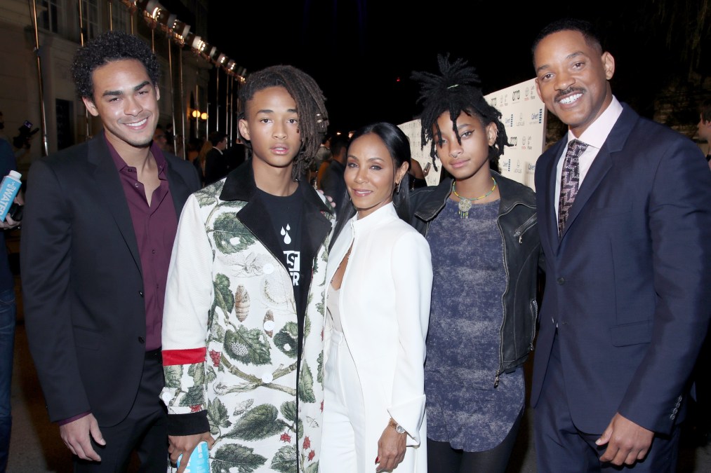 Actors Trey Smith and Jaden Smith and Jada Pinkett Smith,  singer Willow Smith and actor Will Smith