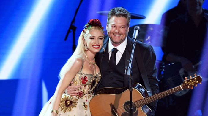 Gwen Stefani and Blake Shelton perform onstage during the 62nd Annual GRAMMY Awards at STAPLES Center on January 26, 2020 in Los Angeles, California