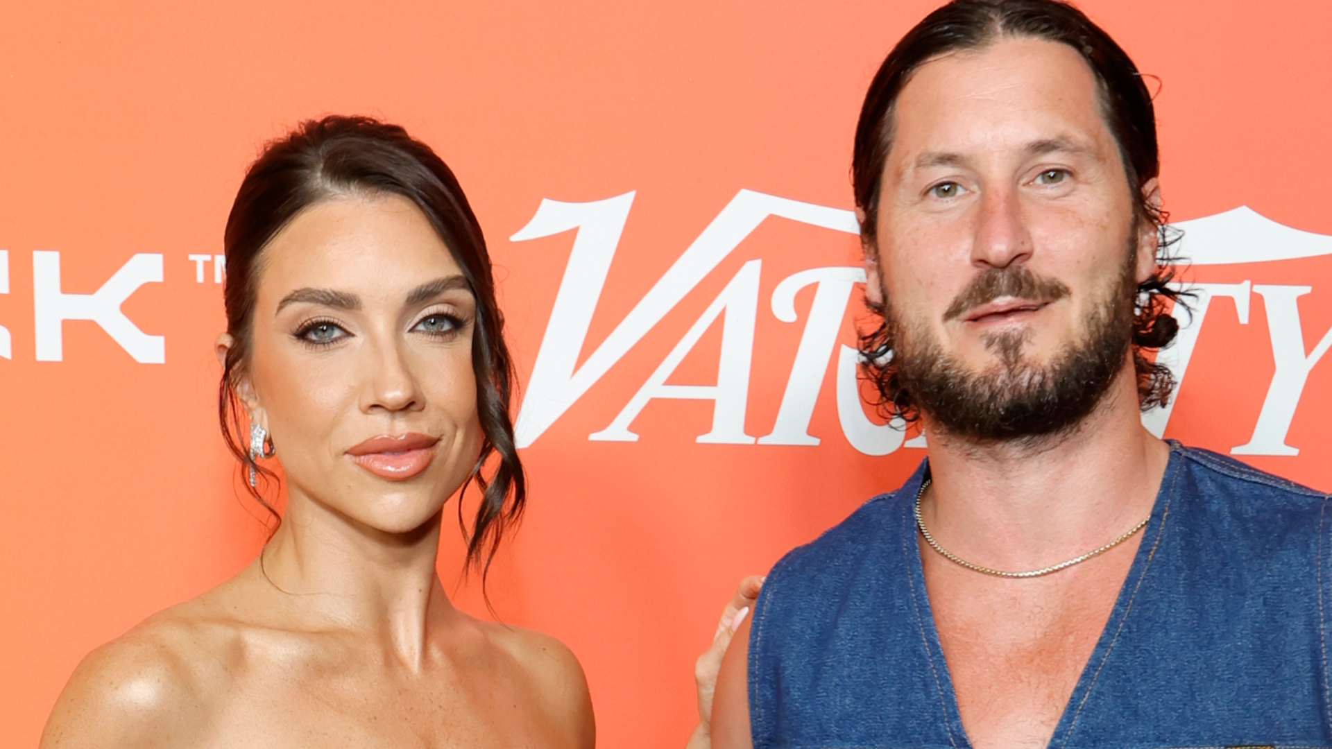 Jenna Johnson Chmerkovskiy and Valentin Chmerkovskiy pose for photos
