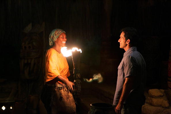 Tamara "Taj" Johnson-George and Jeff Probst