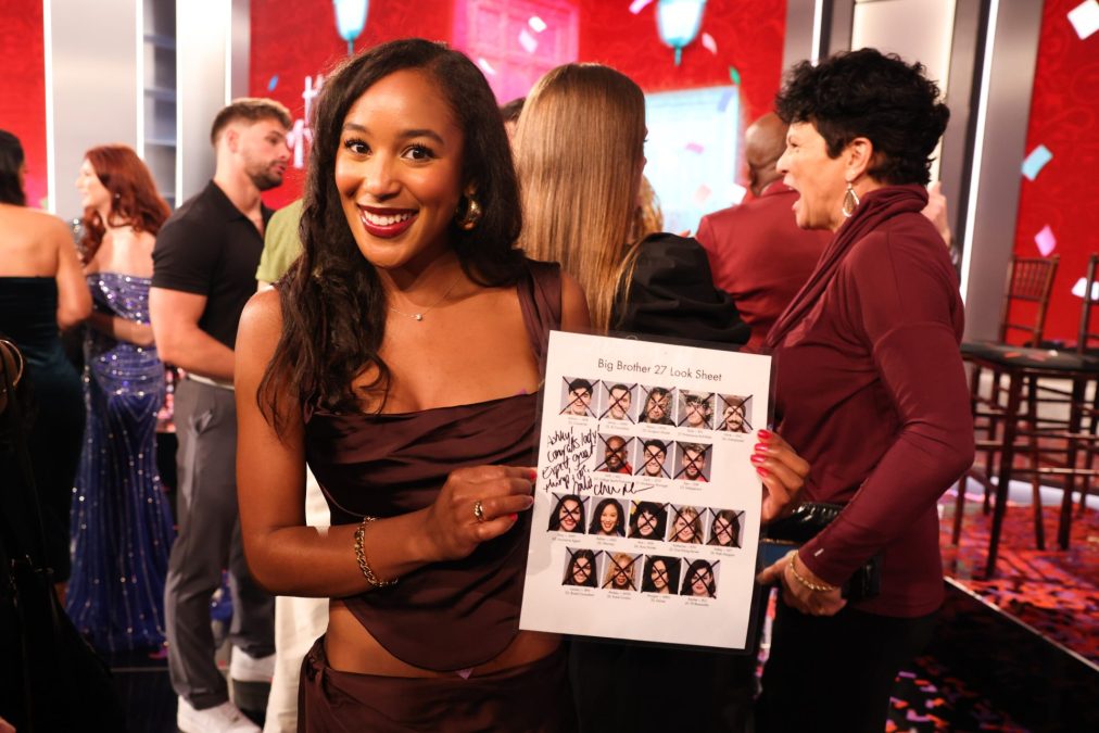 Ashley on finale night with sheet
