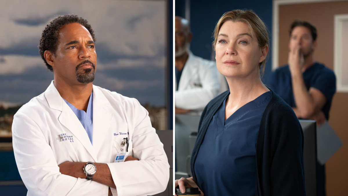 Jason George (L) and Ellen Pompeo (R)