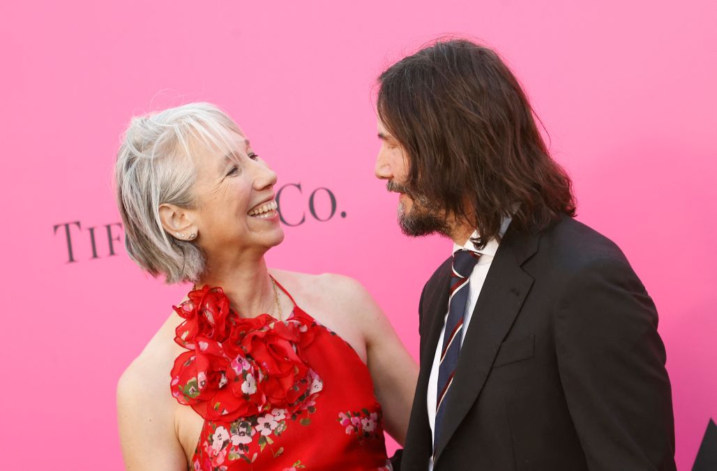 US artists Alexandra Grant (L) and US actor Keanu Reeves (R)