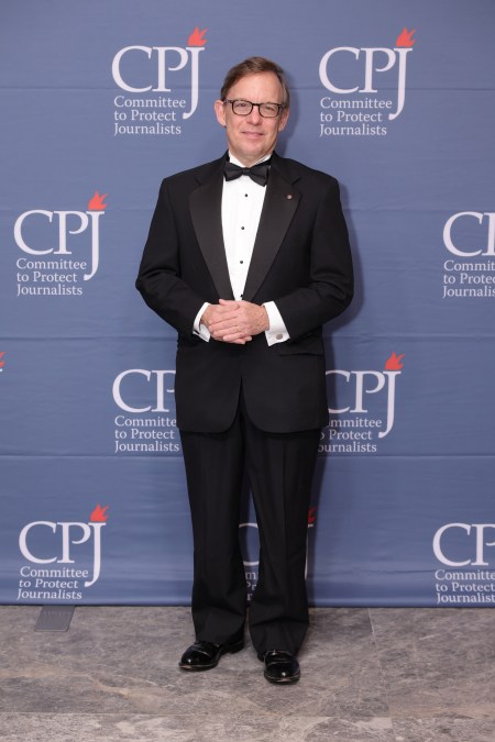  Eric Shawn speaks during the 2023 CPJ International Press Freedom Awards