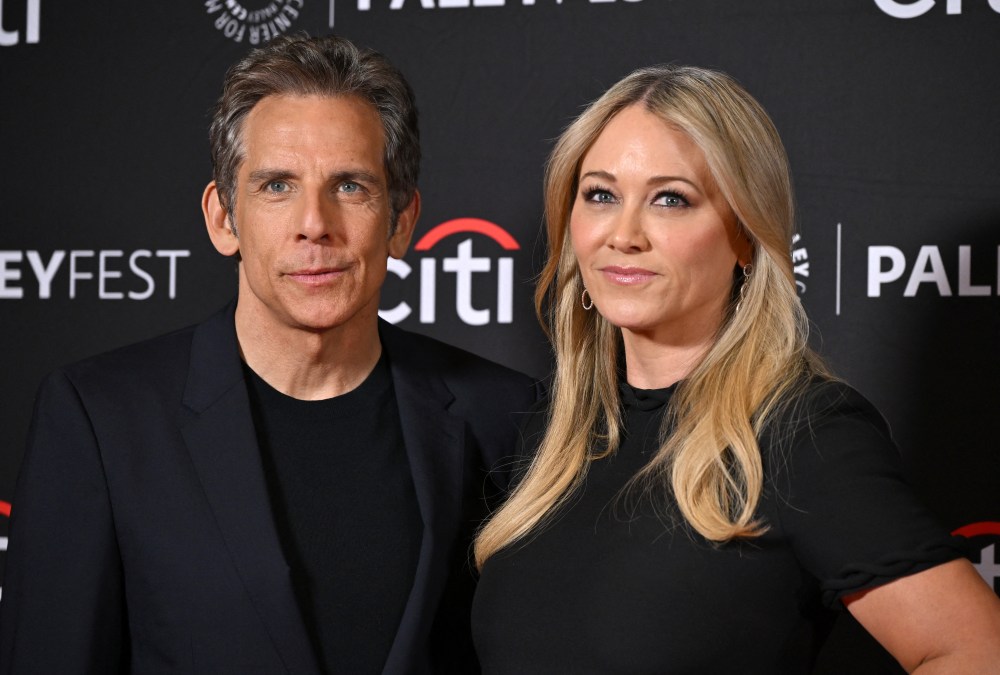 US actor Ben Stiller and his wife actress wife Christine Taylor