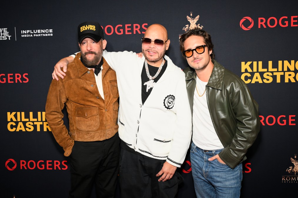 TORONTO, ONTARIO - SEPTEMBER 04: (L-R) Brad Feinstein, Fat Joe, and Deigo Boneta