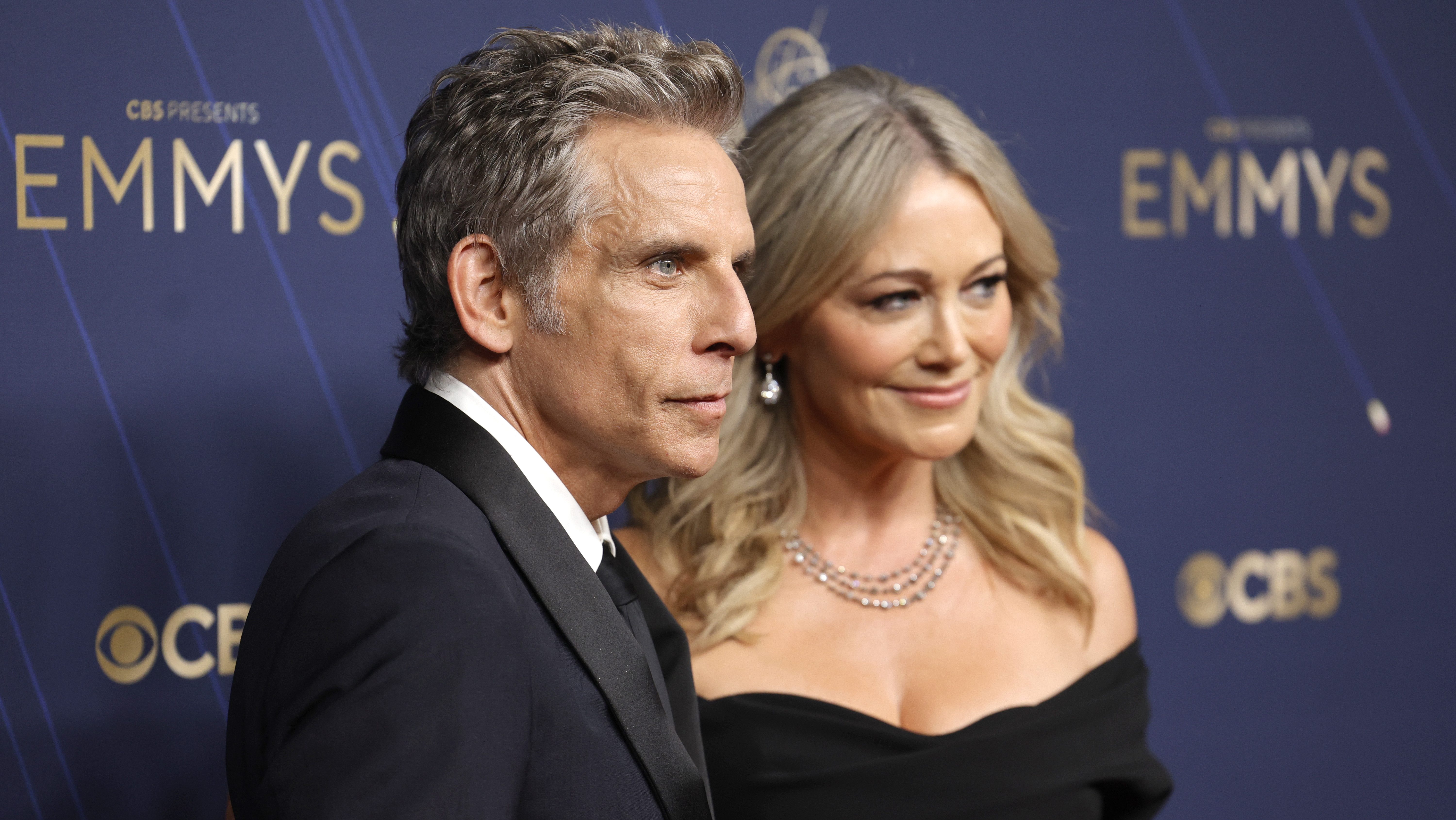 Ben Stiller and Christine Taylor at the 2025 Emmys.