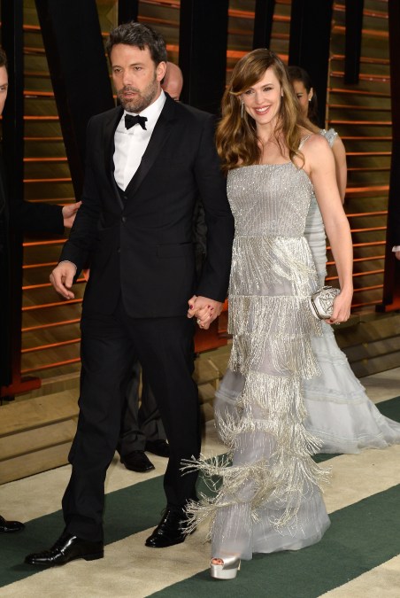 Actors Ben Affleck (L) and Jennifer Garner